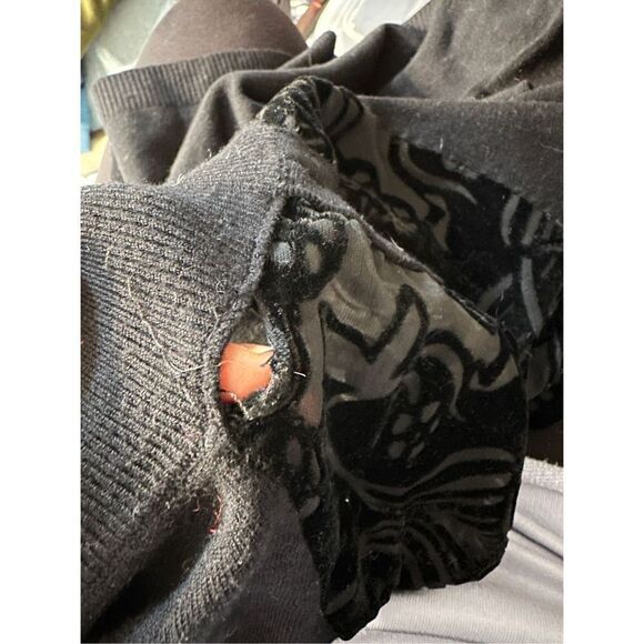 Escio black blouse, sheer with detail in front M - Picture 8 of 8